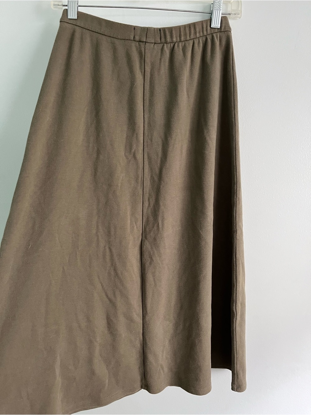 Y2K Vintage Olive Green Gorpcore Lands’ End Soft Cotton Midi Skirt Size S - Picture 2 of 10